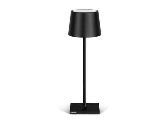 Luminart Lampada portatile a Led ricaricabile, accensione e regolazione luce touch, in alluminio nero
