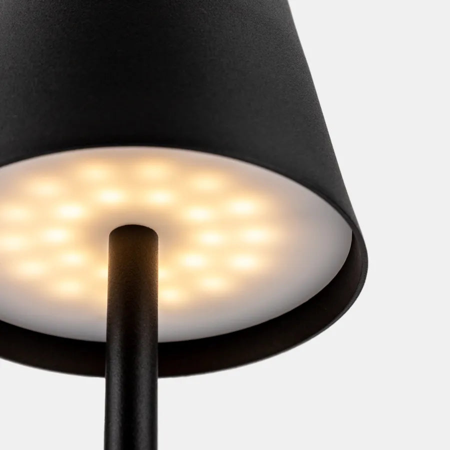 Luminart Lampada portatile a Led ricaricabile, accensione e regolazione luce touch, in alluminio nero