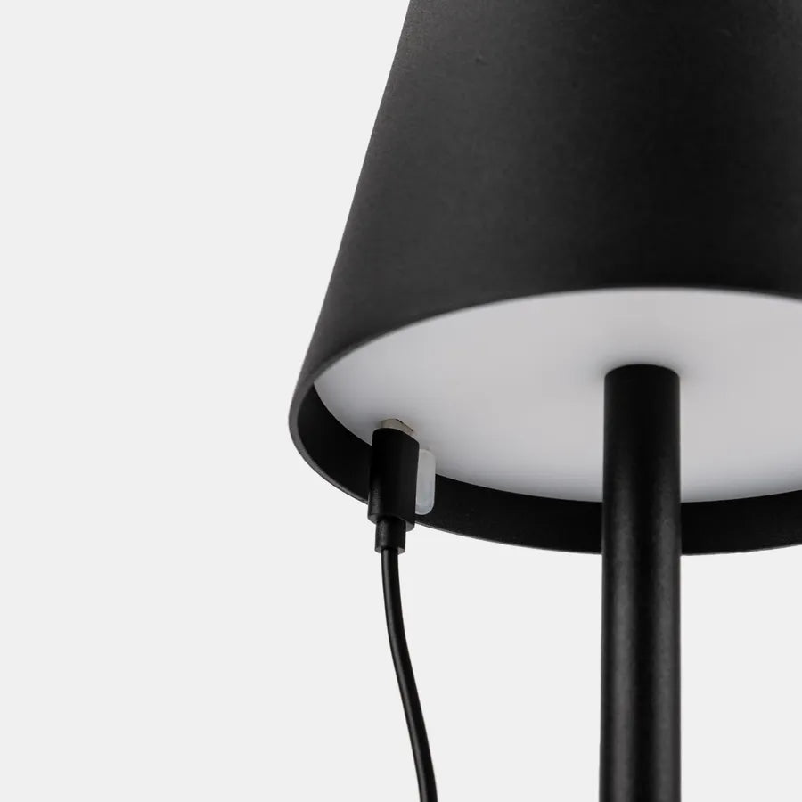 Luminart Lampada portatile a Led ricaricabile, accensione e regolazione luce touch, in alluminio nero