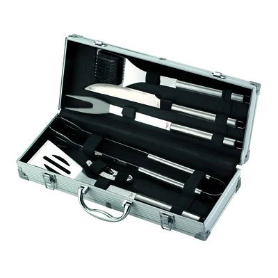 Ompagrill Set valigetta in alluminio con sei attrezzi per Barbecue