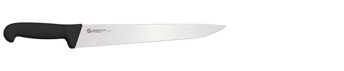 Sanelli Ambrogio coltello per porchetta professionale Supra con lama ondulata 30 cm SA72030B