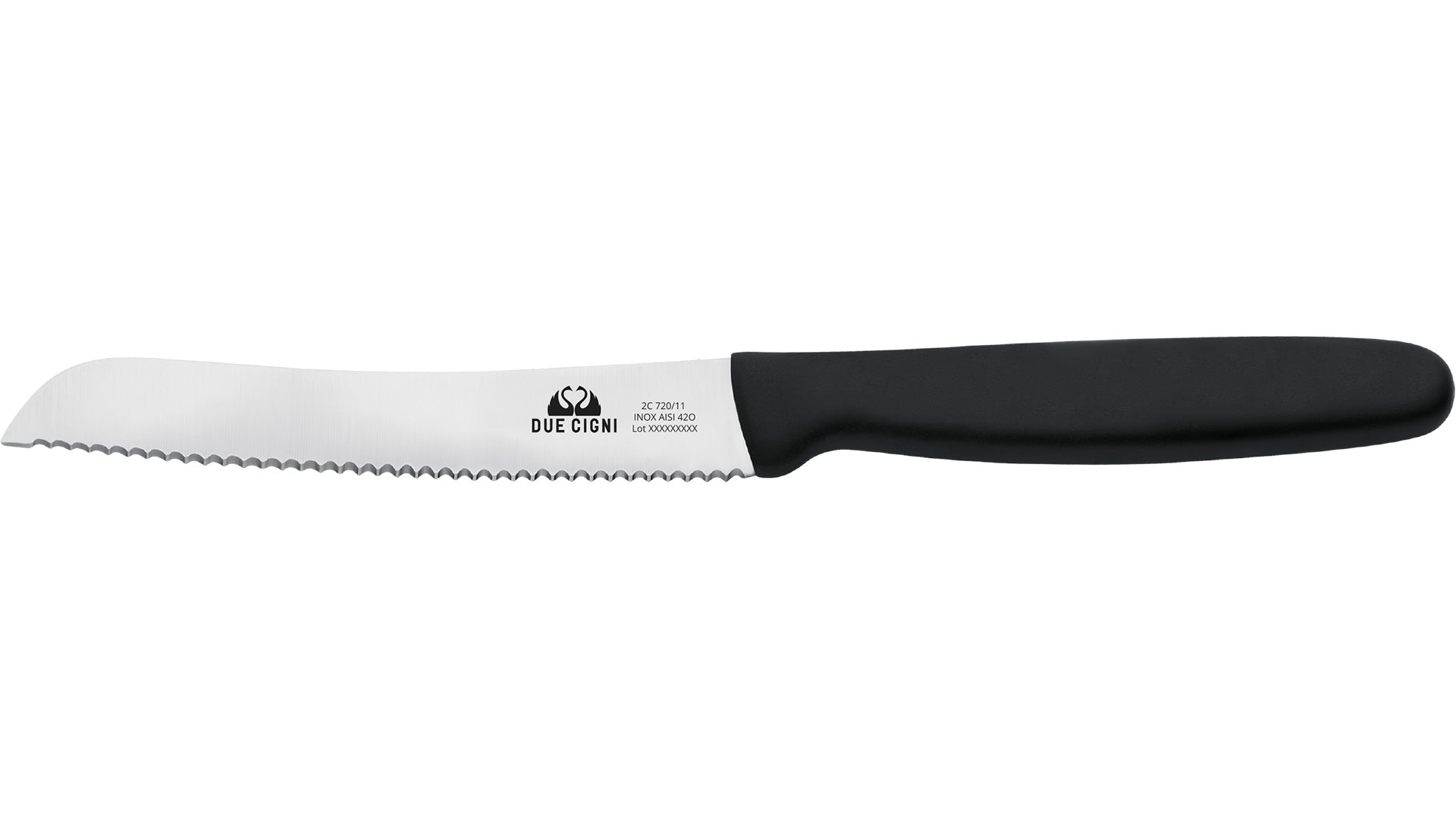 Due Cigni coltello da pomodoro, peperone e tanto altro, dentato lama 11 cm, 2C 720/11