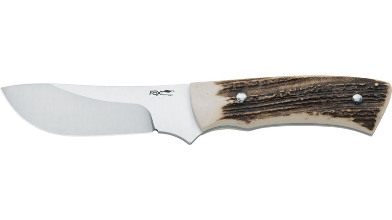 Fox Vintage 2607 CE – Coltello Lama Fissa 440C 11 cm, Manico Corno di Cervo, Fodero Cuoio