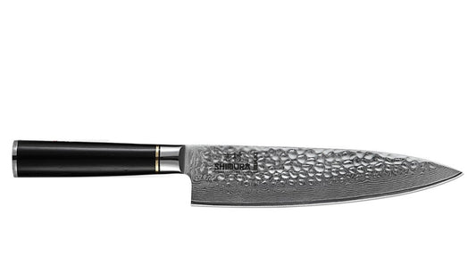 Shimura MIYUKI coltello da cuoco Chef occidentale adatto a tutti gli usi damascato martellato 8,5"/21 cm