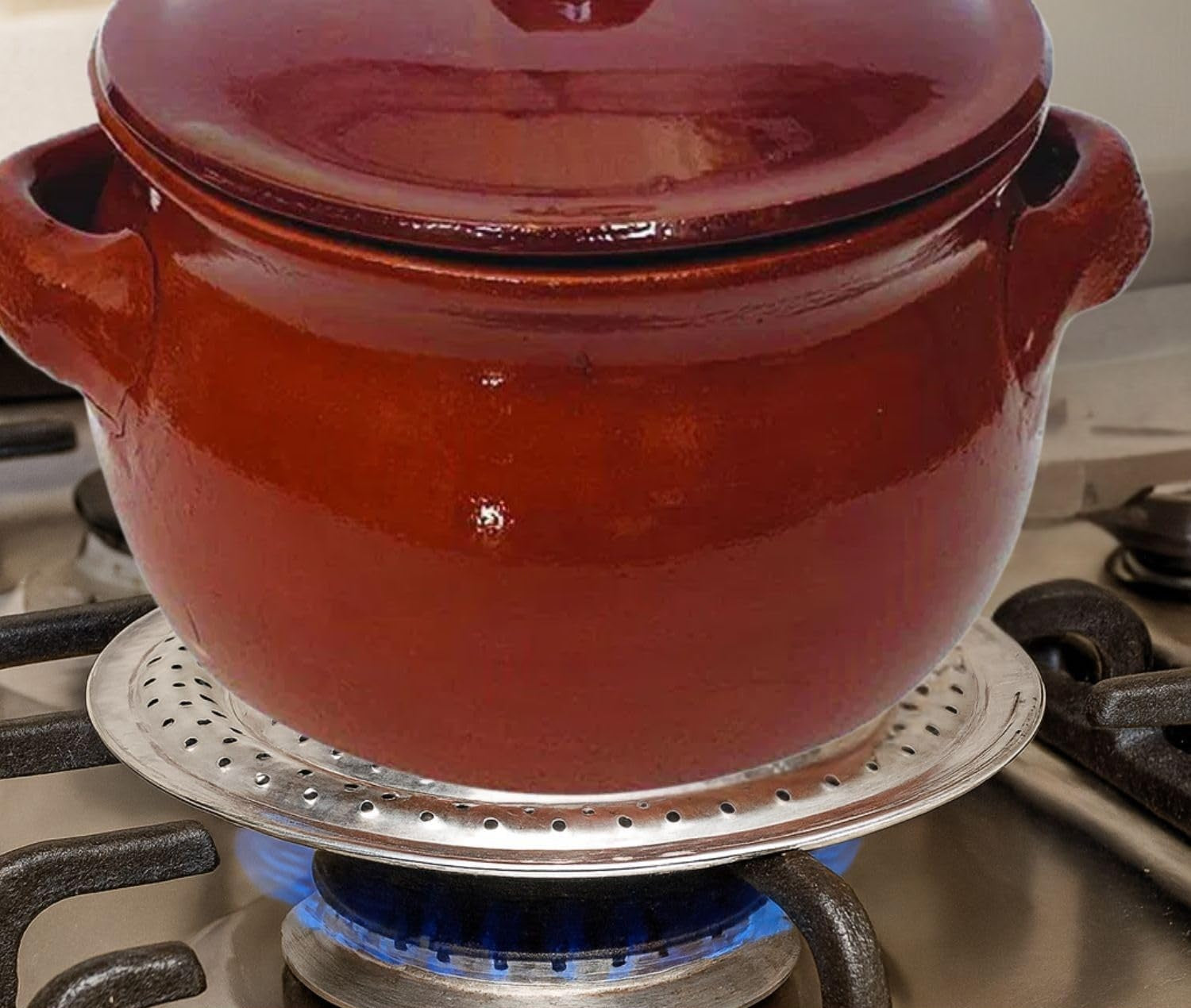 Spargifiamma 20 cm. progettato per ottimizzare la distribuzione del calore su tutti i fornelli a gas.
