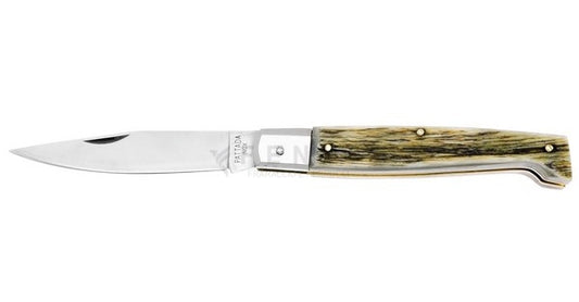 Coltello Pattada impugnatura in corno grezzo lunghezza totale inox 18cm