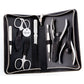 Alpen set manicure da 7 pezzi inox astuccio in pelle nero 6825R