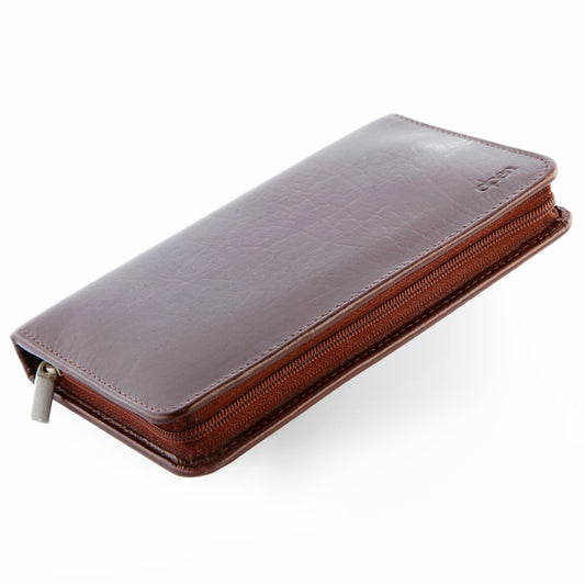 Alpen set manicure da 7 pezzi inox astuccio in pelle marrone 6825R