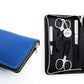 Alpen Set manicure pedicure in pelle blu 7 strumenti 6825 acciaio nichelato, finitura lucida