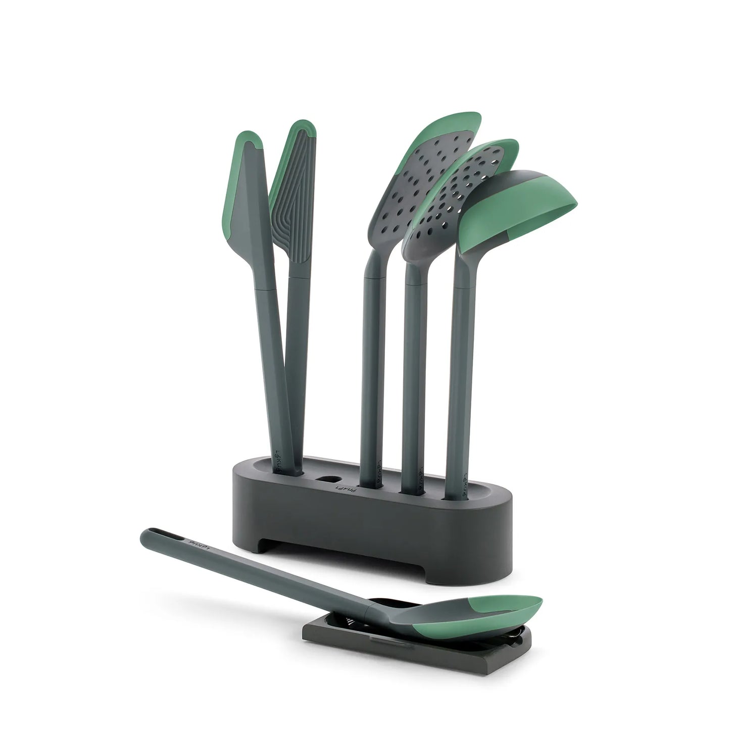 Lékué Set 5 utensili per cucina antigraffio Essential e supporto appoggia utensili 1842256