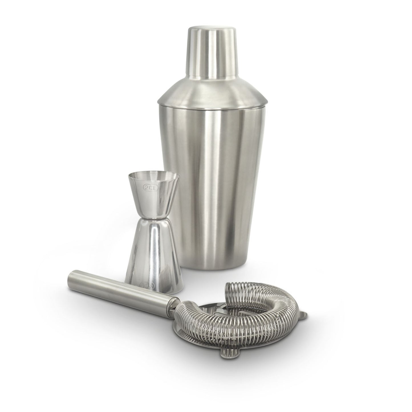 Pulltex Set barman cocktail inox Basic a 3 pezzi cm 23x17x11