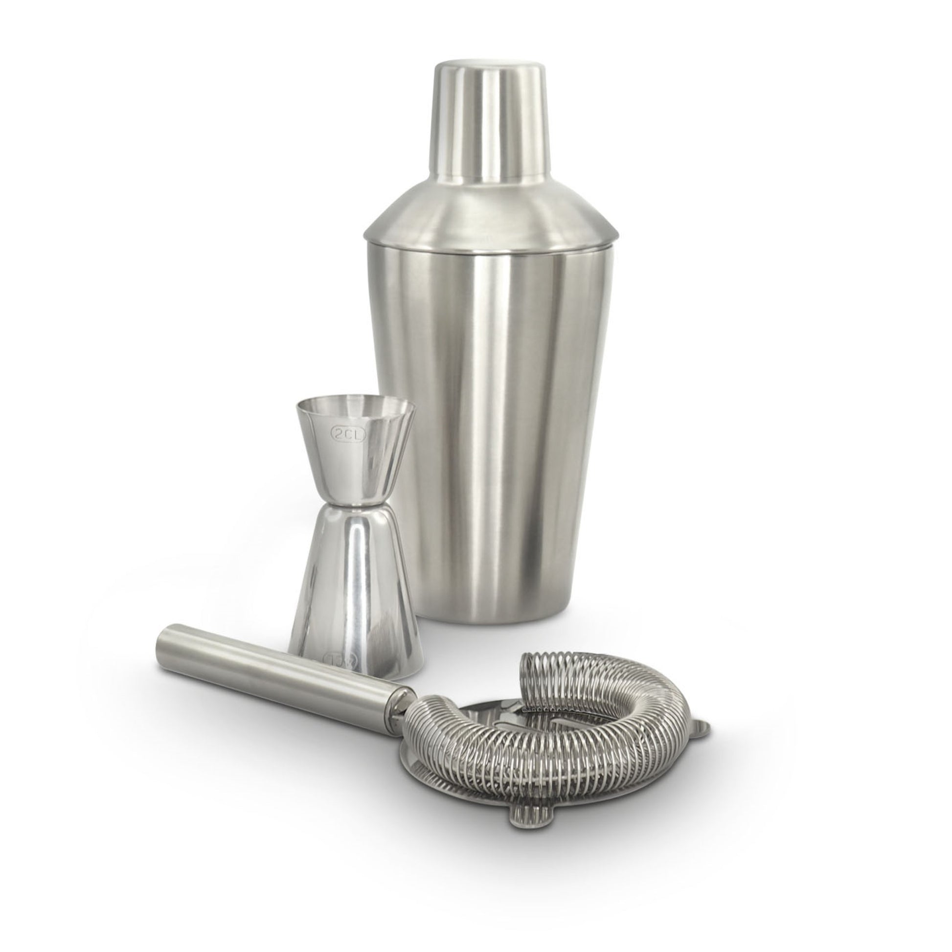 Pulltex Set barman cocktail inox Basic a 3 pezzi cm 23x17x11