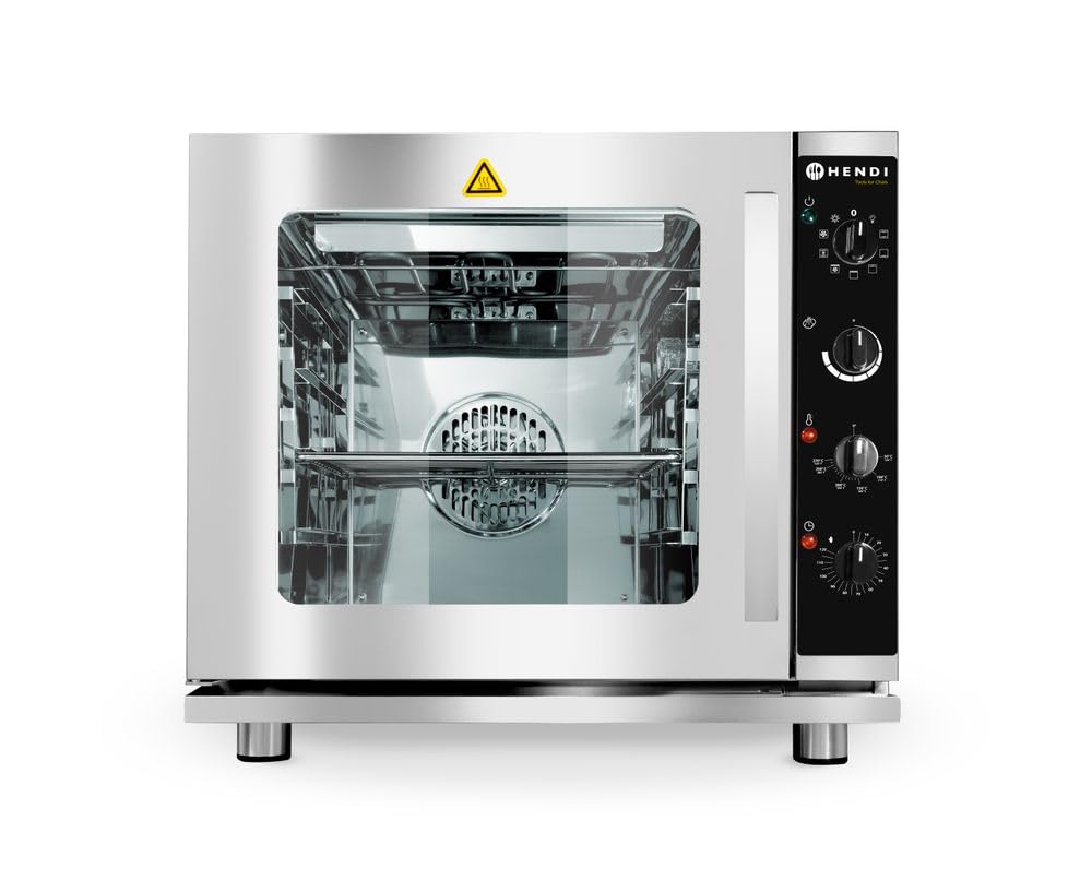 HENDI Forno a Convezione a Vapore con Grill 3000W – 4 Vassoi GN2/3, 625x585x590mm