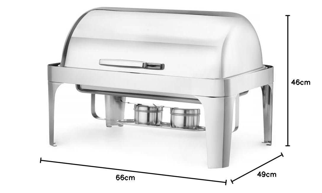 Scaldavivande con Coperchio Arrotolabile 180° Gastronorm 1/1 HENDI Kitchen Line