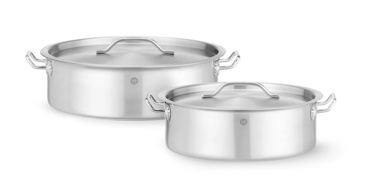 Hendi Pentola da stufato con coperchio 10,8L Ø360x(H)110mm adatto a a tutte le fonti di calore