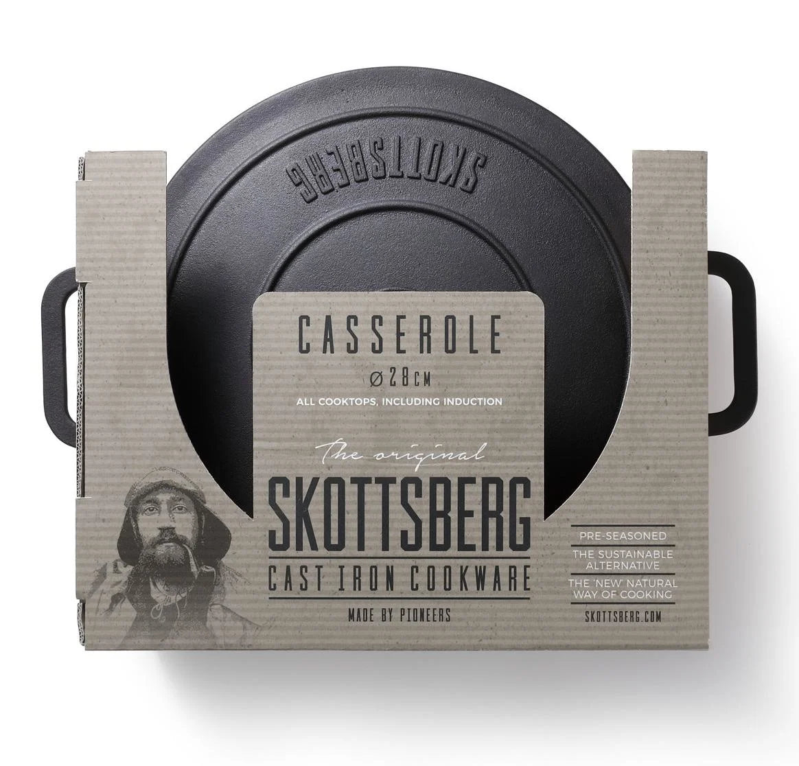 Skottsberg Casseruola in Ghisa ø 28 cm 5,5L | Senza PFOA e PTFE | Con Coperchio