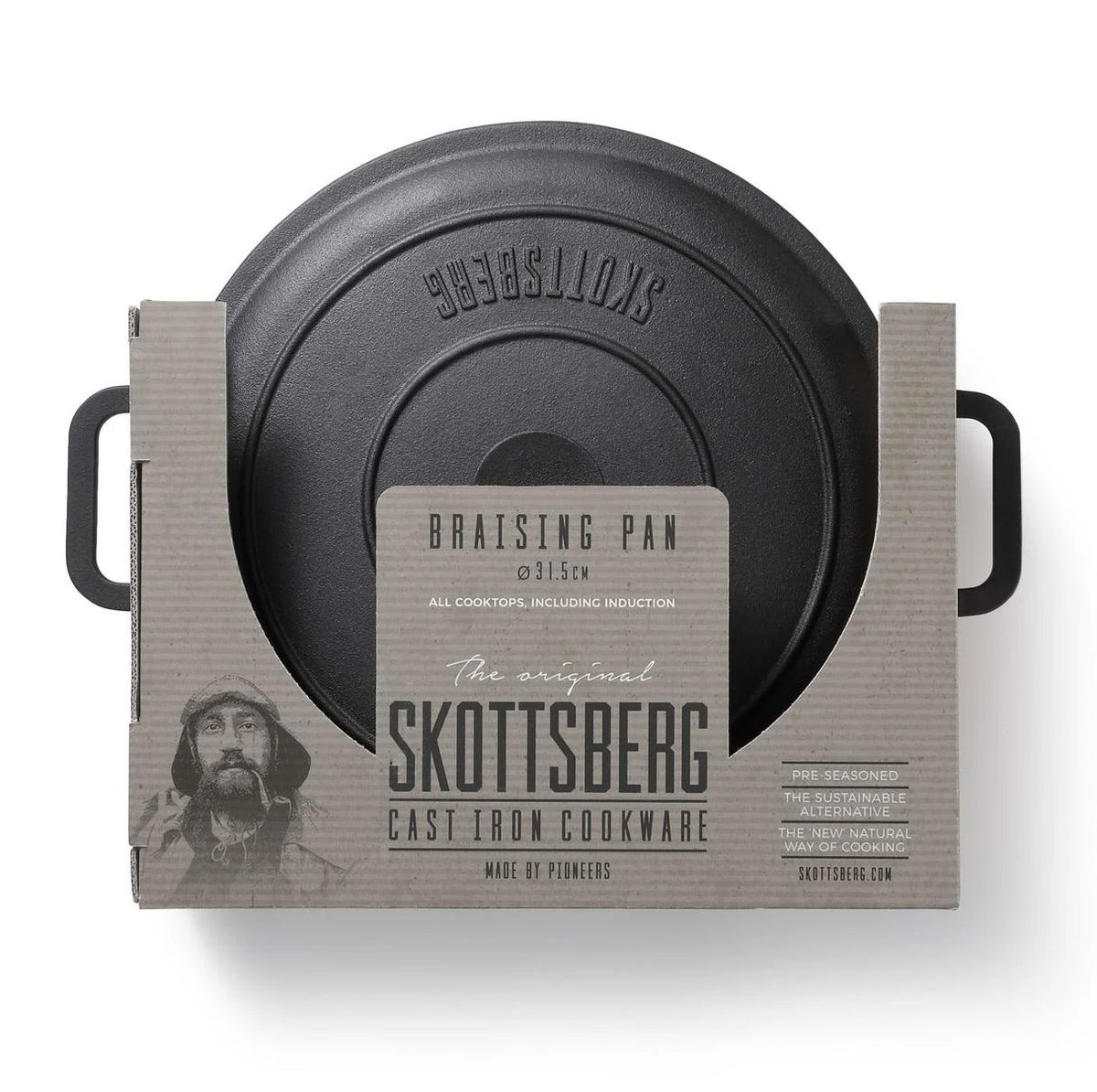 Skottsberg Casseruola in Ghisa ø 31,5 cm 3L | Senza PFOA e PTFE | Con Coperchio