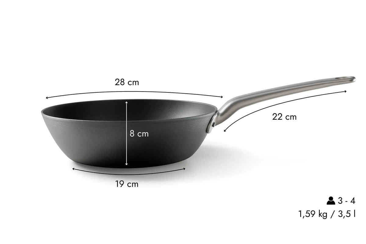 Skottsberg Wok cm 28 in Acciaio al Carbonio | La Tecnologia che Trasforma la Cucina | Senza PFOA e PTFE