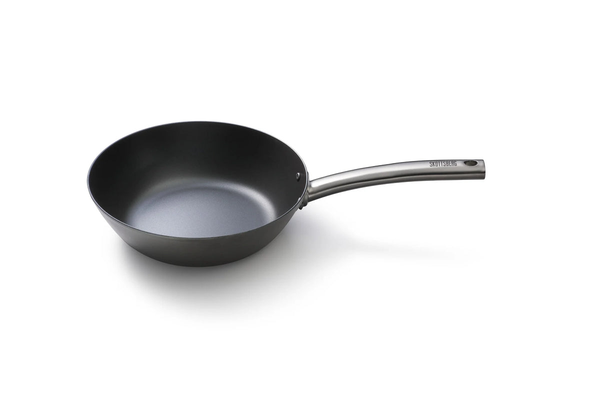 Skottsberg Wok in Acciaio al Carbonio ø 24 cm | La Tecnologia che Trasforma la Cucina | Senza PFOA e PTFE