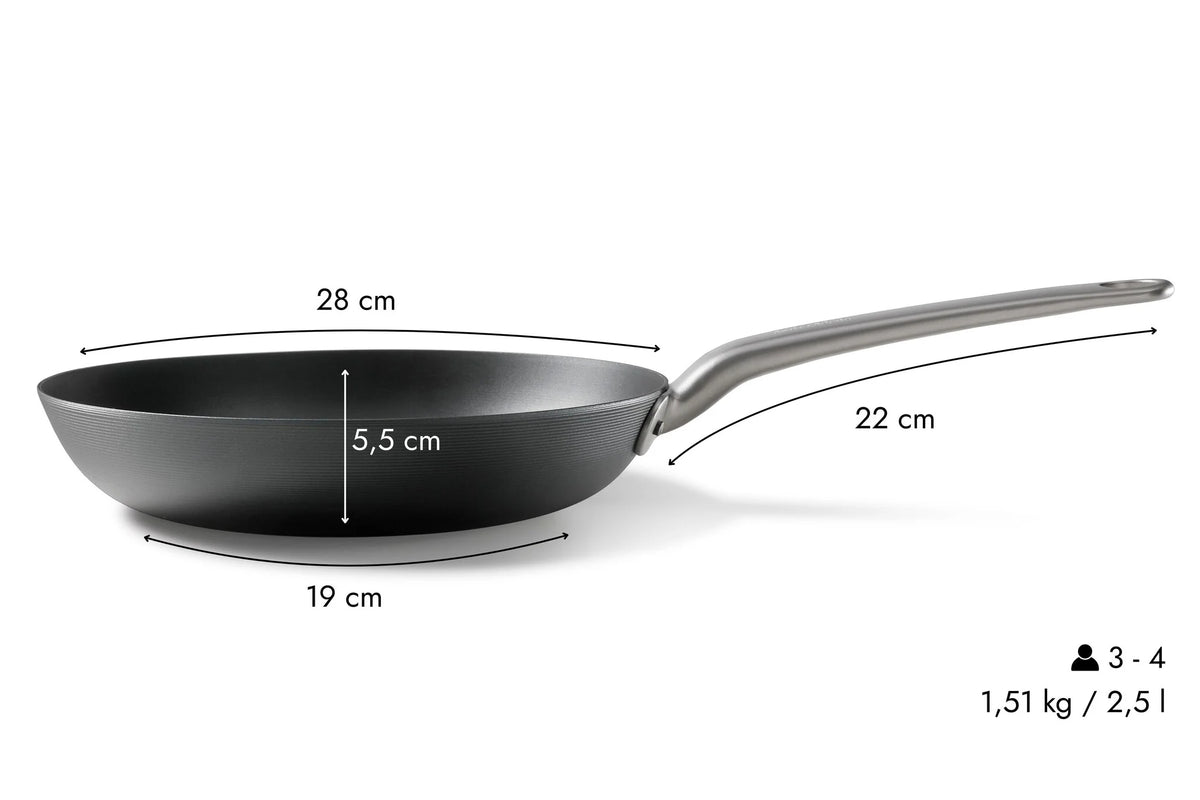 Skottsberg Padella in Acciaio al Carbonio ø 28 cm | La Tecnologia che Trasforma la Cucina | Senza PFOA e PTFE