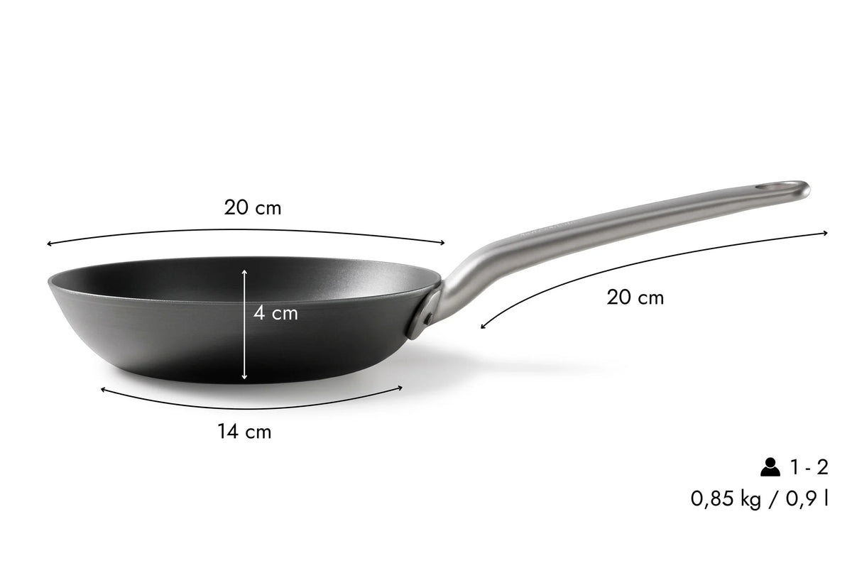 Skottsberg Padella in Acciaio al Carbonio ø 20 cm | La Tecnologia che Trasforma la Cucina | Senza PFOA e PTFE