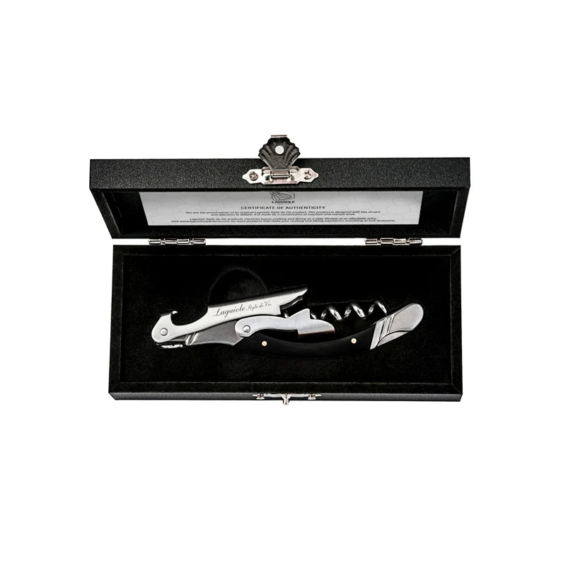Laguiole Style cavatappi Luxury Line Black Pakka