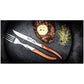 Laguiole Style Set 6 coltelli da bistecca "Luxury Line" i impugnatura in pakkawood rose lama cm 10,5