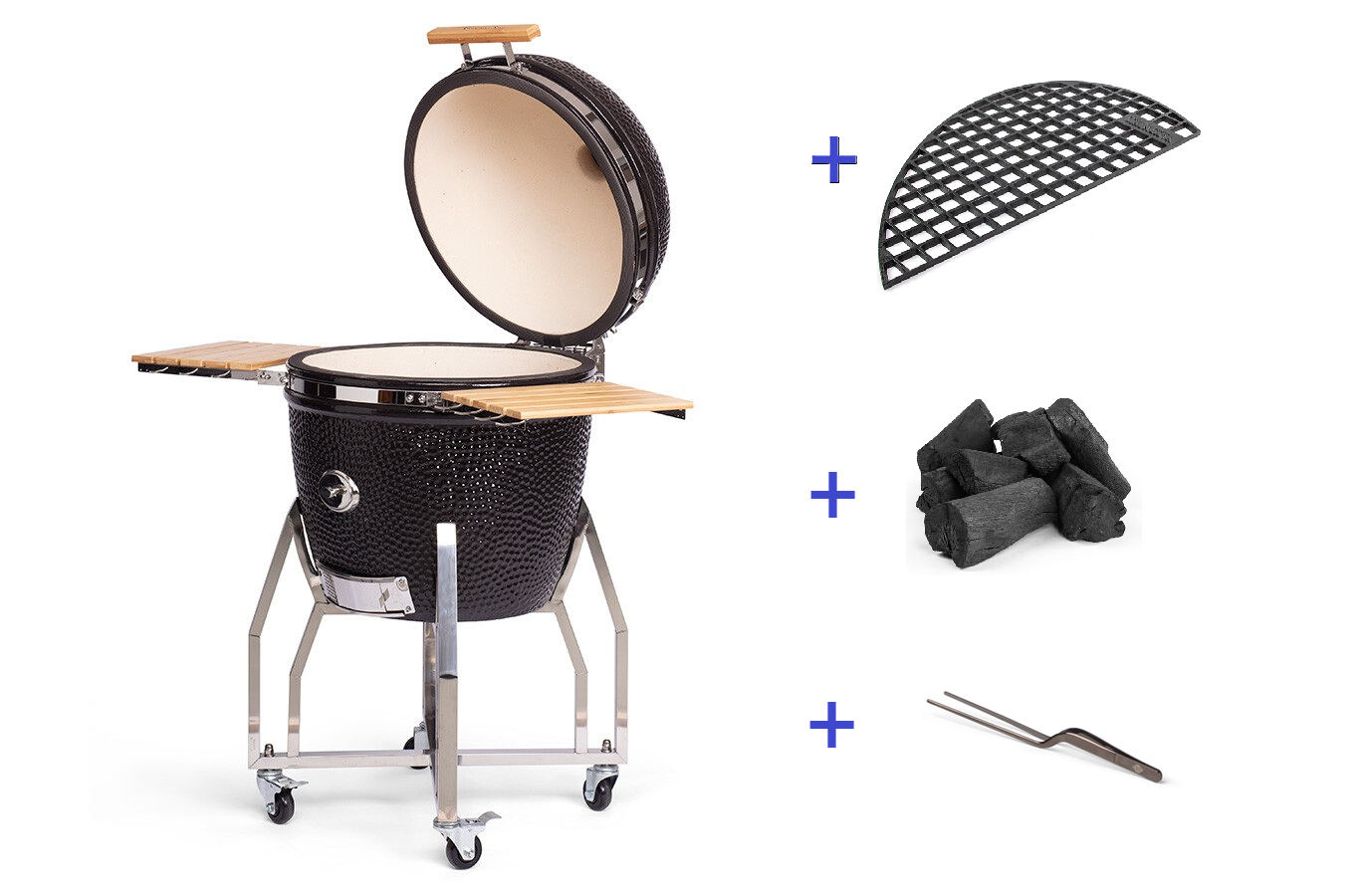 Barbecue Kamado Yakiniku Large per 6-8 persone +griglia mezza luna + carbone + pinza barbecue+