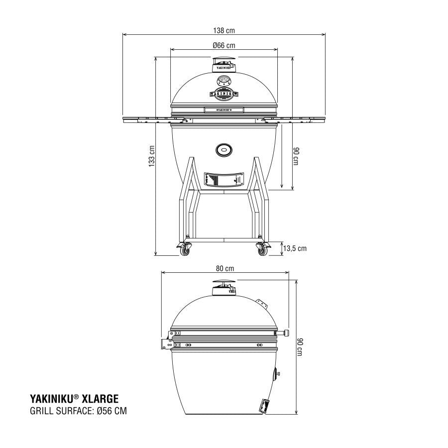Kamado XLarge Solo Complete "Yakiniku" per 8-12 persone cm Ø56 professionale
