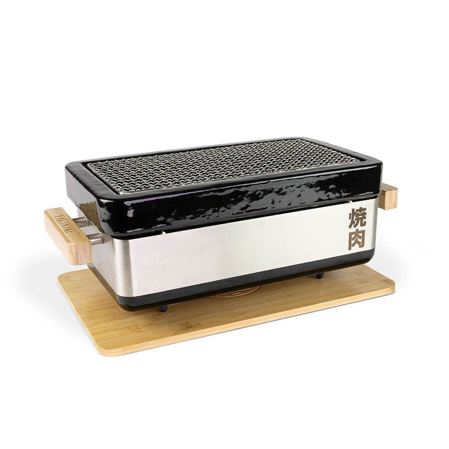 YAKINIKU nuovo Shichirin Grill da tavolo Medium "Pro" rettangolare Konro & Yakitori grill 2-6 persone cm 50x24x18