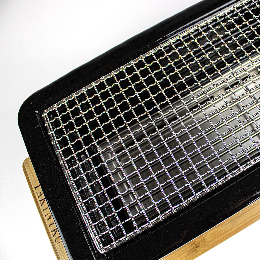 YAKINIKU nuovo Shichirin Grill da tavolo Medium "Pro" rettangolare Konro & Yakitori grill 2-6 persone cm 50x24x18