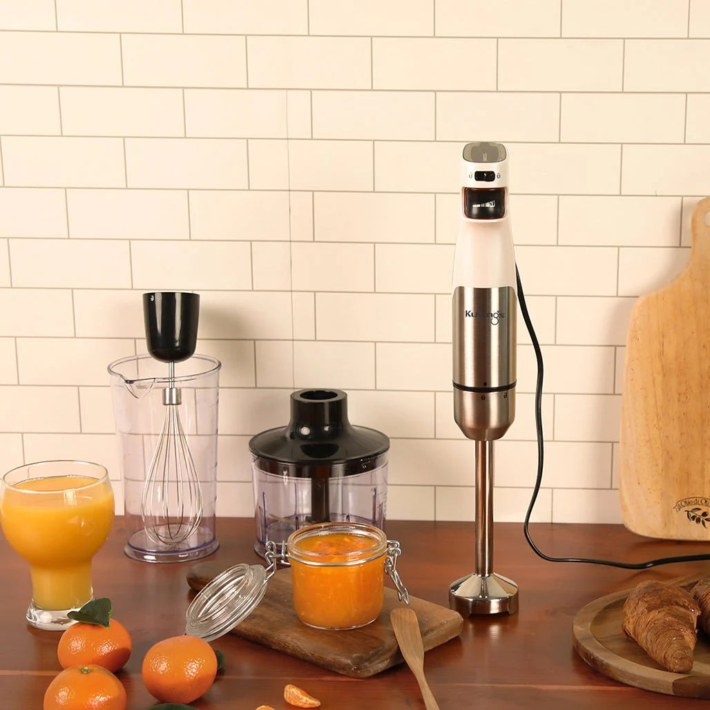 Kuvings MIXPRO1000 Frullatore a Immersione 1000W | Minipimer con Tritatutto, Frusta e Tazza