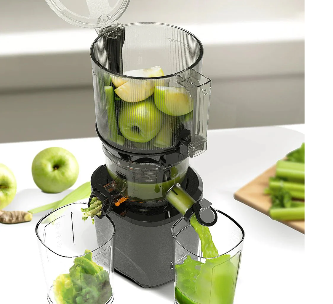 Kuvings Slow Juicer AUTO10S, silver, estrattore a freddo 50 giri al minuto + Ice Cream – Filtro per Gelati e Sorbetti