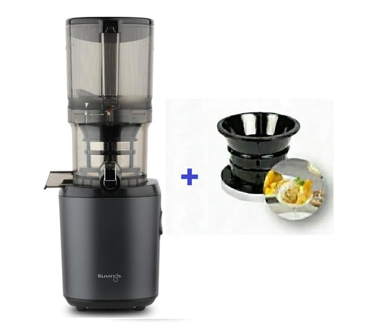 Kuvings AUTO6 Estrattore 200W Silver, Slow Juicer Automatico con Filtro da Gelato black