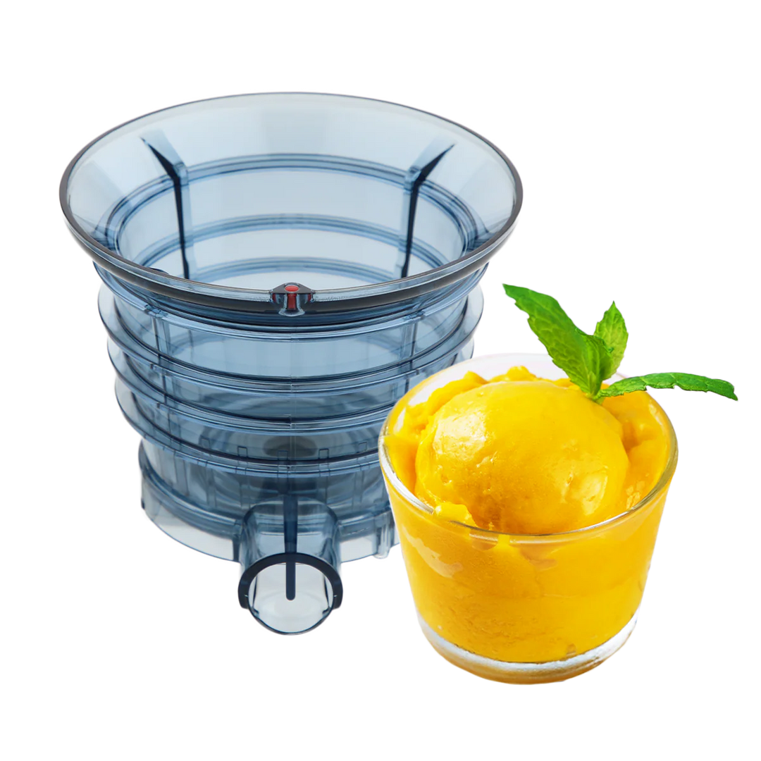 Kuvings Slow Juicer AUTO10S, silver, estrattore a freddo 50 giri al minuto + Ice Cream – Filtro per Gelati e Sorbetti
