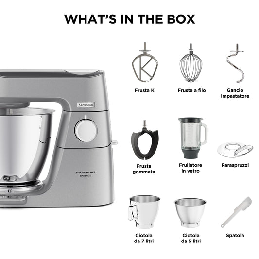Kenwood Titanium Chef Baker XL Silver KVL85.124SI – Impastatrice Planetaria 7L+5L | Premiata Mister Chef