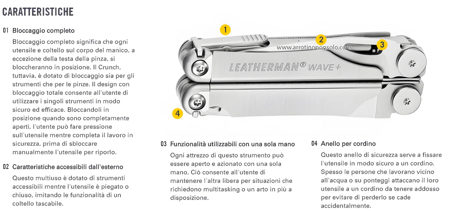 Leatherman pinza multifunzione Wave + 18 utensili LTG832524