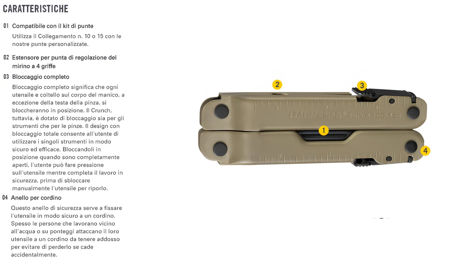 Leatherman pinza multifunzione Super Tool 300M 18 utensili Coyote Tan LTG832762