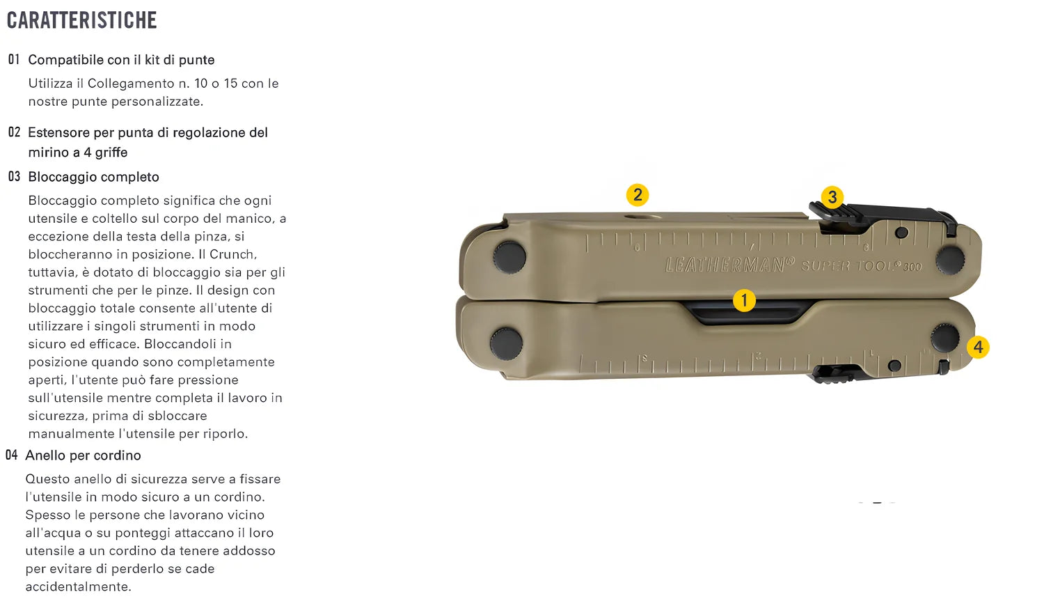 Leatherman pinza multifunzione Super Tool 300M 18 utensili Coyote Tan LTG832762