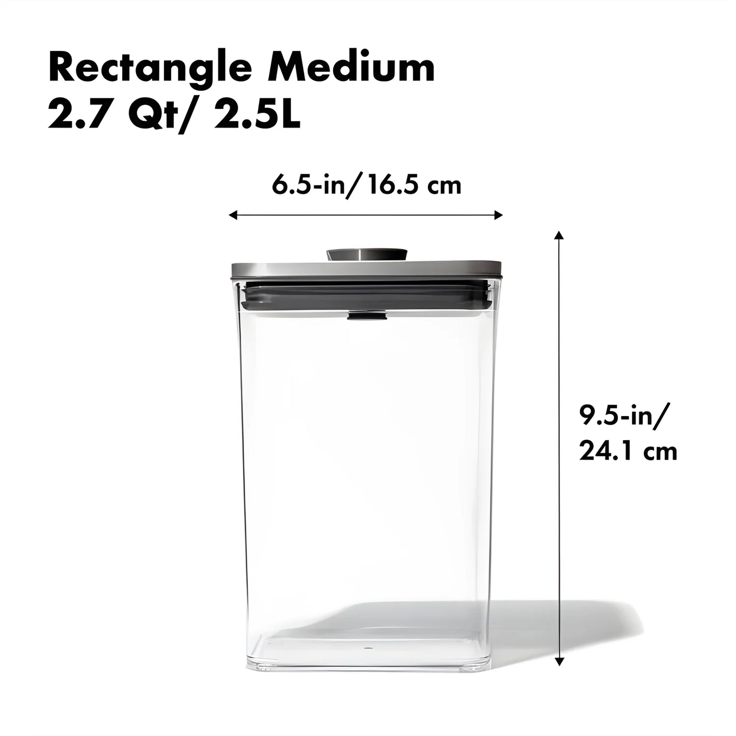 Pop OXO Steel contenitore per dispesa apribile con una mano 2,6L