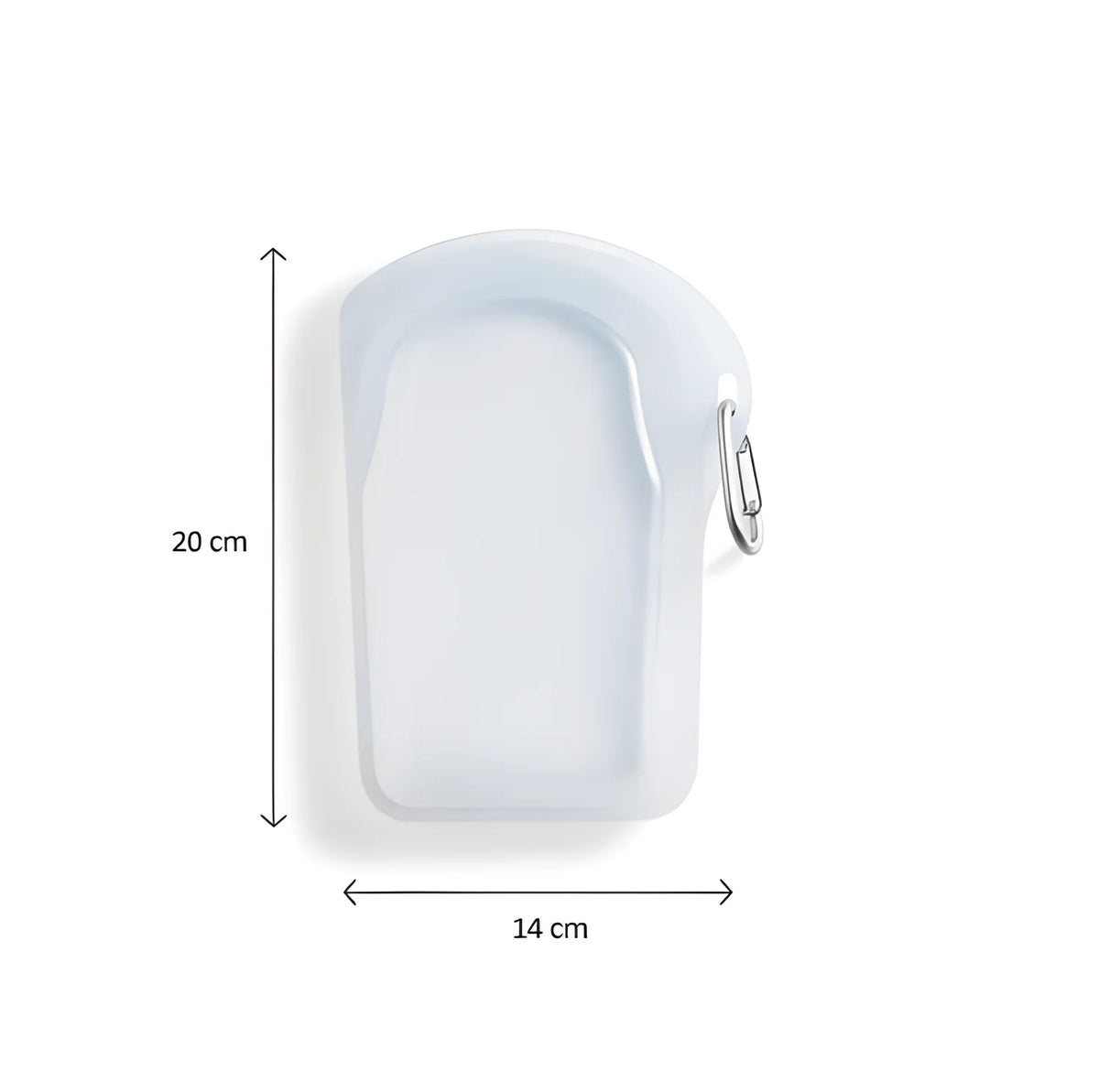 Stasher contenitore 532 ml da viaggio ermetico Go Bag silicone moschettone bianco