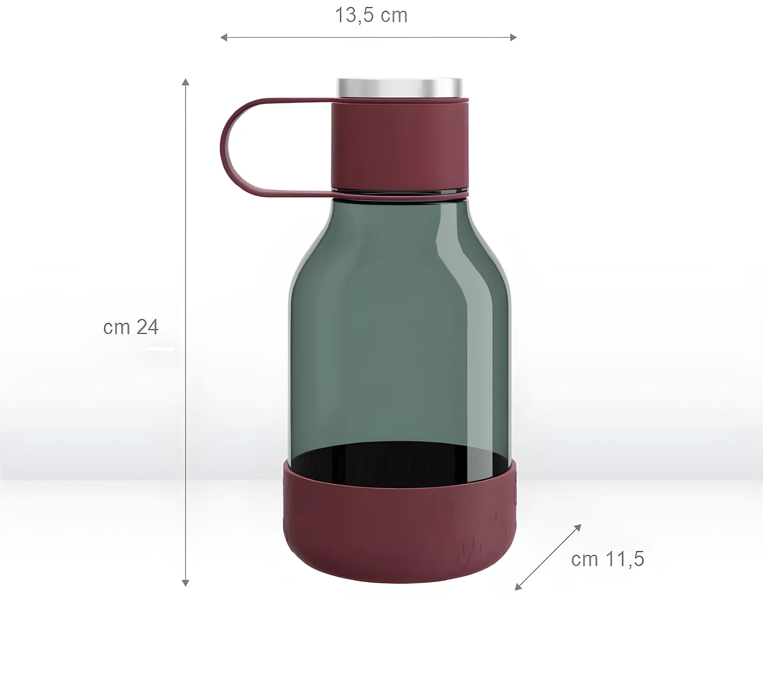 Asobu bottiglia con ciotola per animali bordeaux L 1,5 in Tritan