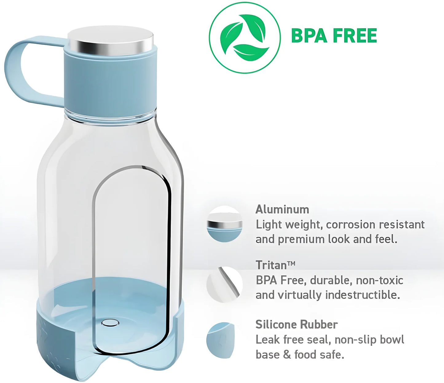 Asobu bottiglia con ciotola per animali blu Lite L 1,5 in Tritan