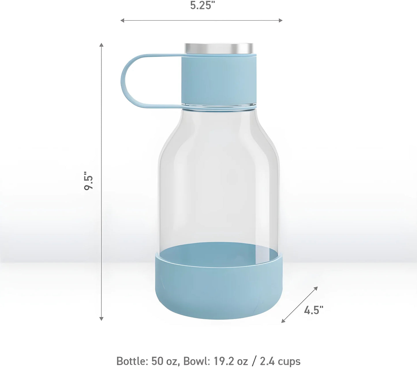 Asobu bottiglia con ciotola per animali blu Lite L 1,5 in Tritan
