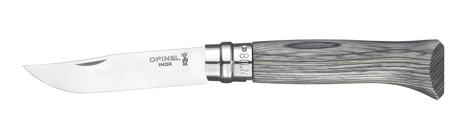 Opinel coltello n°8 Betulla in lamelle grigio edizione limitata