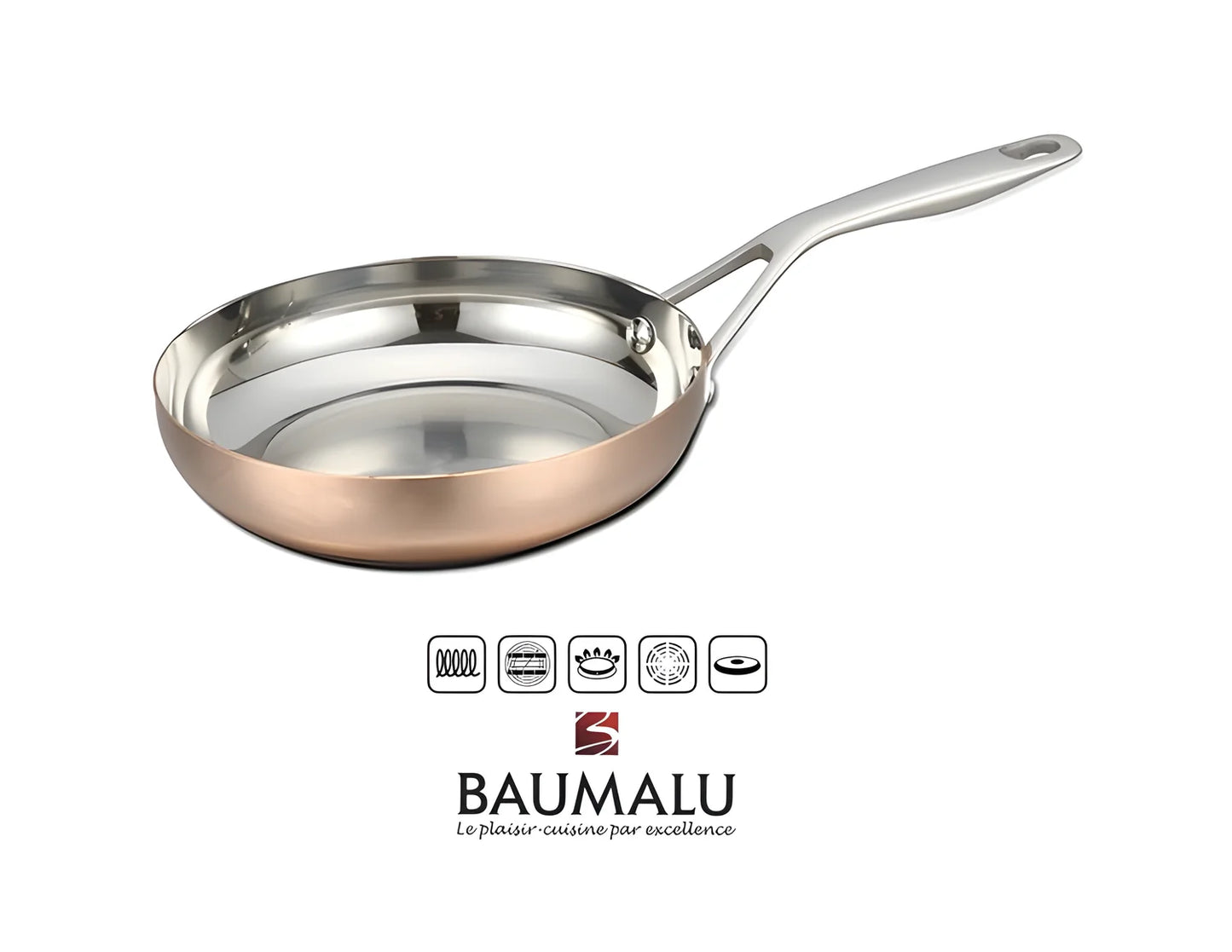 Padella rame inox B'chef induzione 24 cm un manico