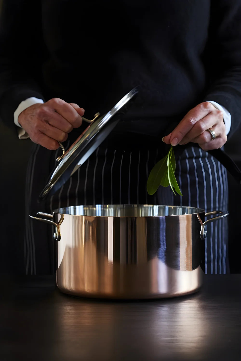 Casseruola rame inox B'chef induzione 24 cm con coperchio