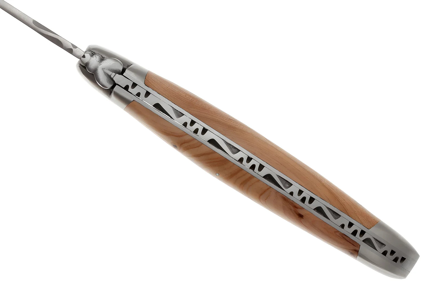 Laguiole en Aubrac coltello impugnatura Ginepro inox satinato