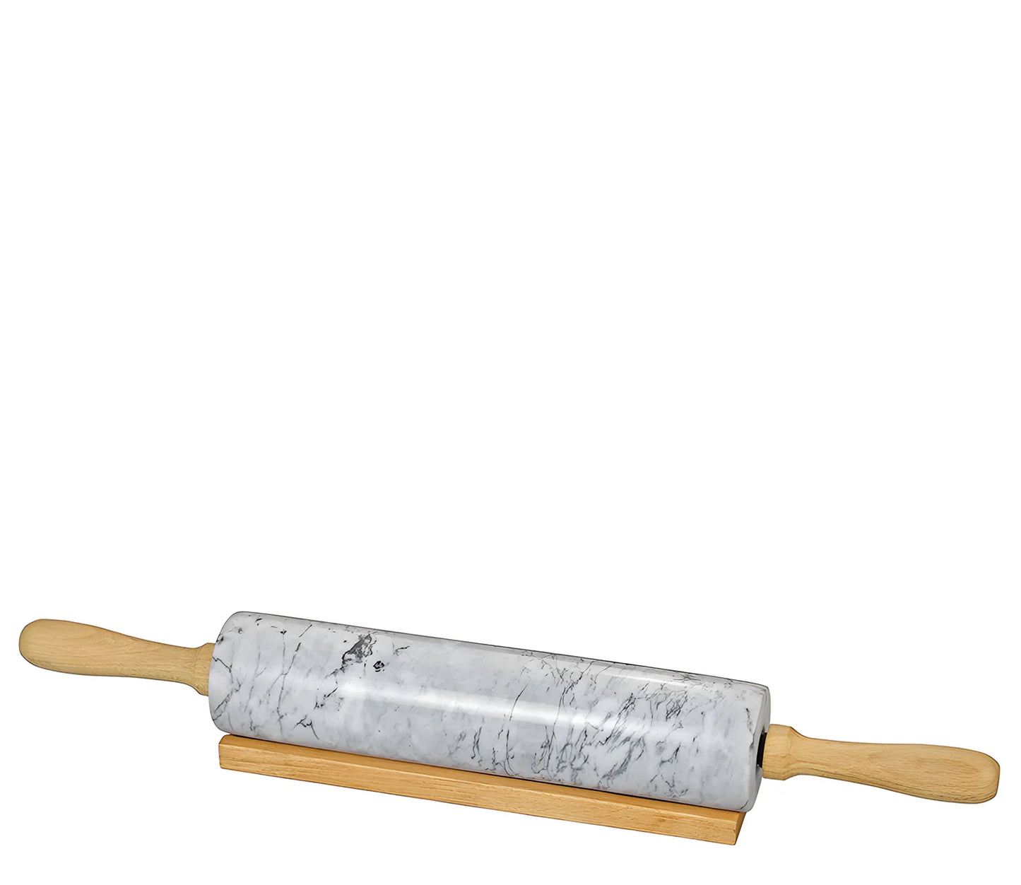 Mattarello in marmo con manico in legno girevole kg 2,18 Ø 5,9cm