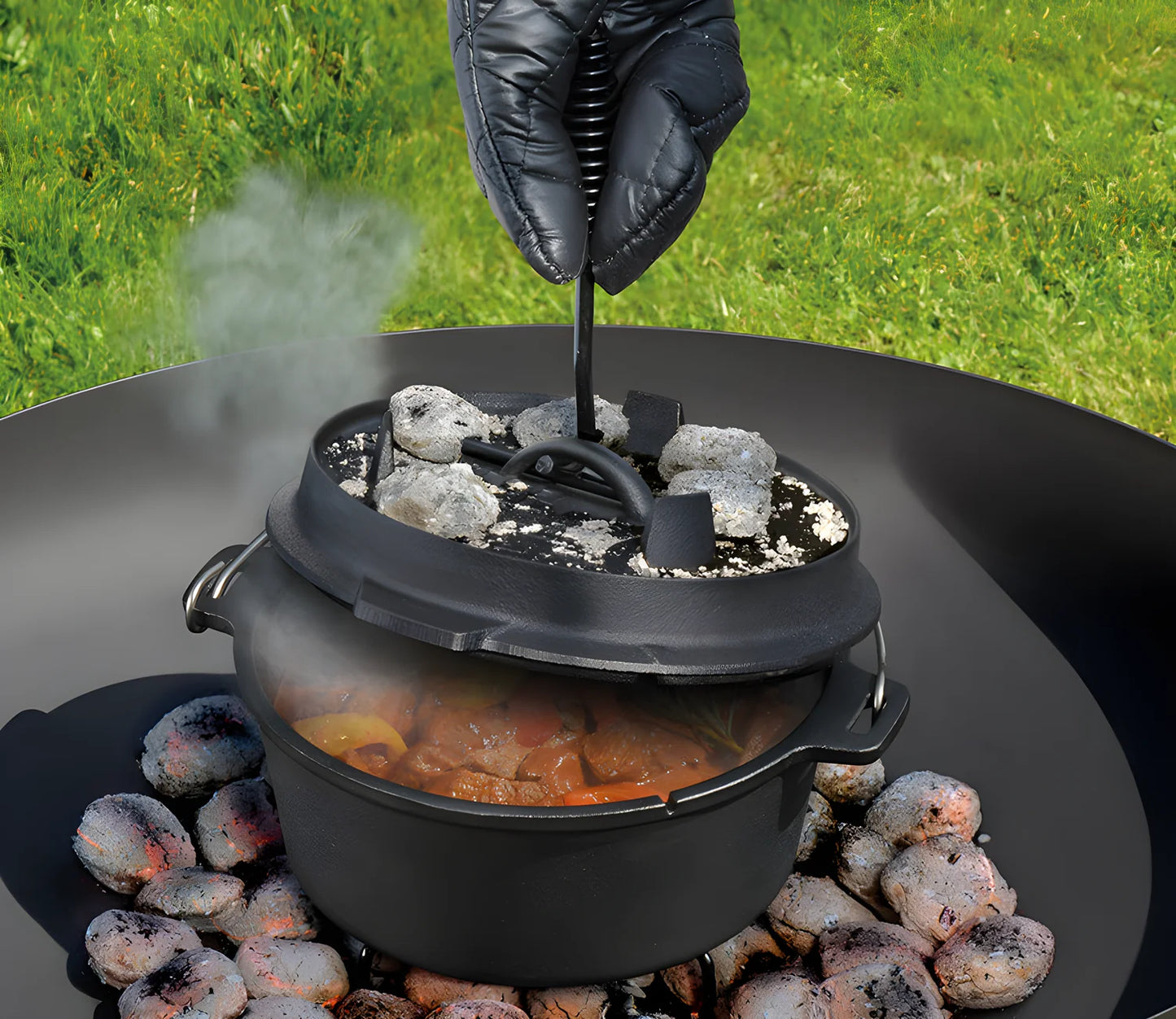 Kuchenprofi Forno Olandese in ghisa per barbecue L 3,5 cm Ø24
